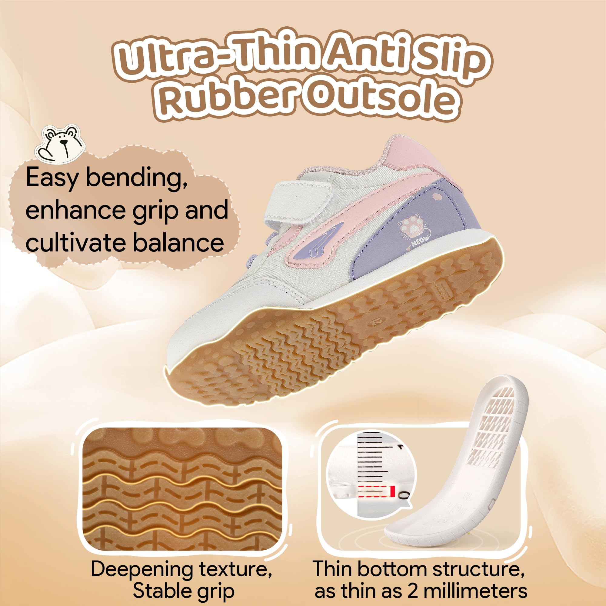 Dr Kong Baby Barefoot Shoes Boys Girls Infant First Walker Shoes Lightweight Breathable Zero Drop Sneakers Non Slip Walking Toddler Shoes - Image 3