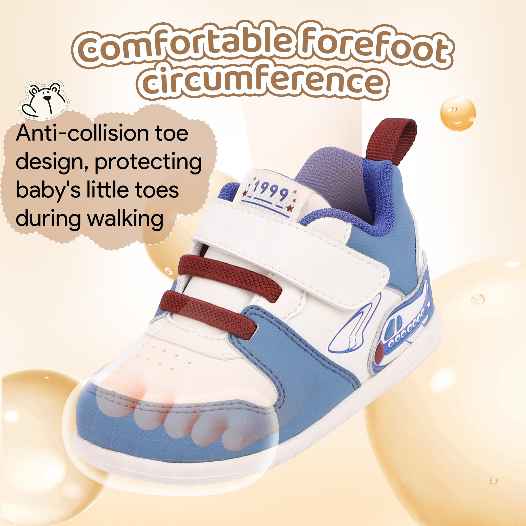 Dr Kong Baby Barefoot Shoes Boys Girls Infant First Walker Shoes Lightweight Zero Drop Sneakers Leather Non Slip Walking Toddler Shoes - Image 3