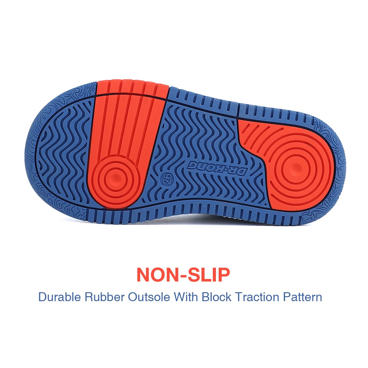 Dr Kong Boys Girls High Top Sneakers Toddler Basketball Shoes Casual Walking Athletic Adjustable Strap Shoes for Toddlers/Little Kids - Image 3