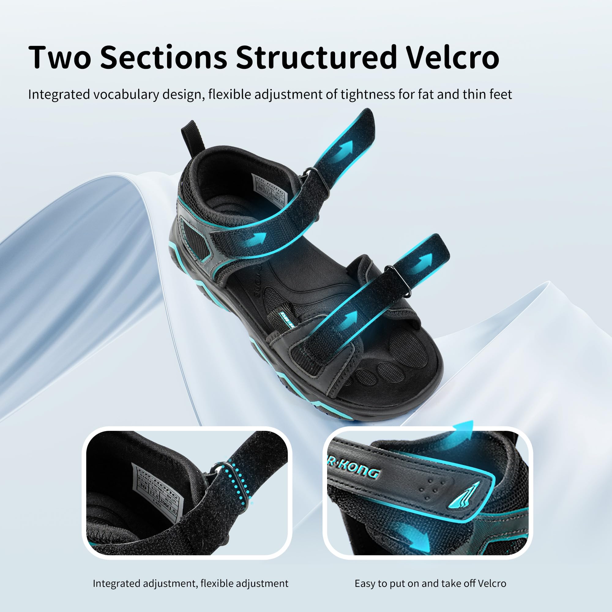 Dr Kong Kids Boys Sports Sandals Open Toe Fashion Athletic Summer Sports Sandals for Kids Hiking Beach Outdoor(Little Kid/Big Kid) - Image 5