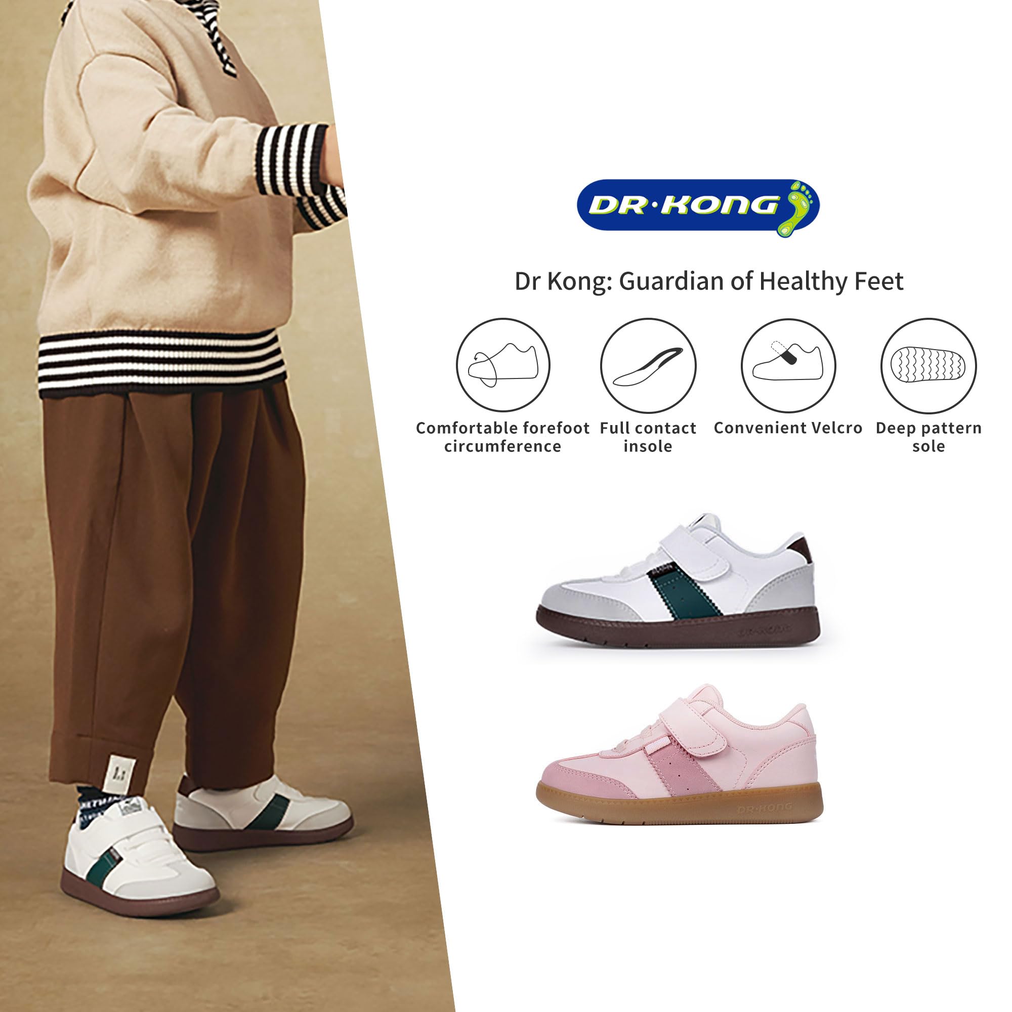 Dr Kong Toddler Boys Girls Shoes Classic Retro Sneakers Fashion Skateboard Sneakers Casual Walking Non Slip Shoes for Toddler/Little Kid - Image 7