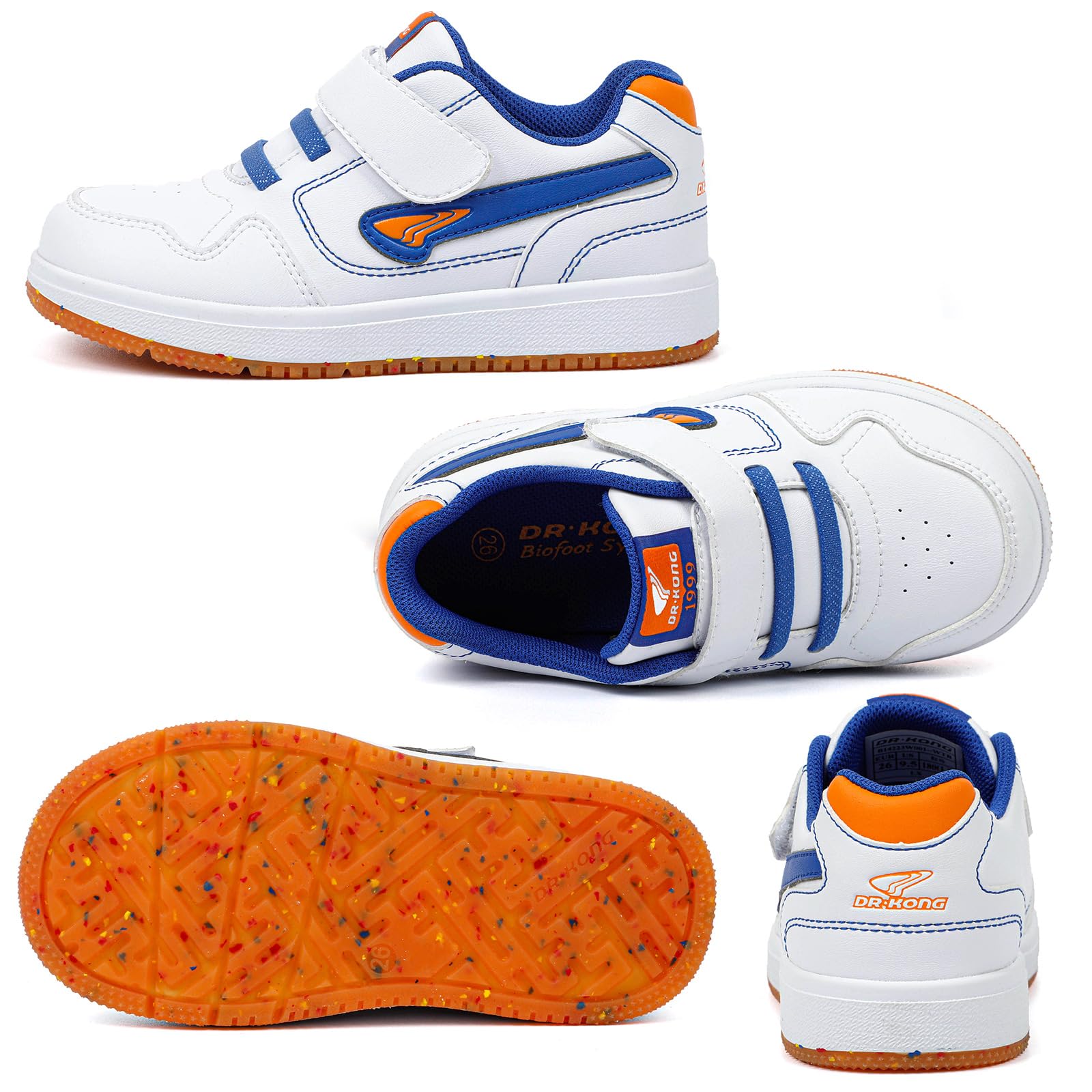 Dr Kong Toddler Boys Girls Shoes Tennis Leather Skate Shoes Casual Fashion Walking Sneakers with Hook and Loop for Toddlers and Little Kids - Image 5