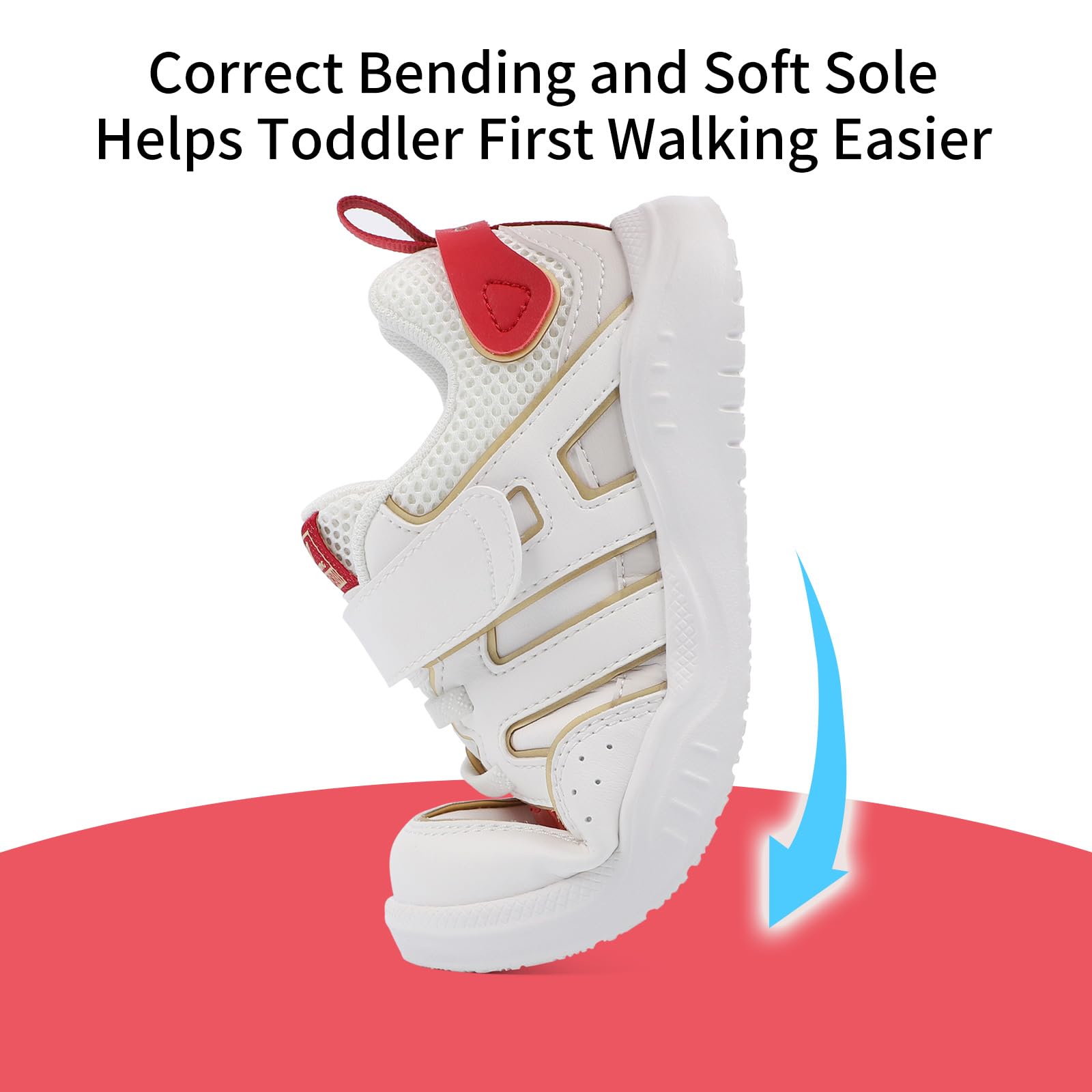 Dr Kong Toddler Boys Girls Shoes Tennis Leather Skate Shoes Casual Fashion Walking Sneakers with Hook and Loop for Toddlers and Little Kids - Image 3