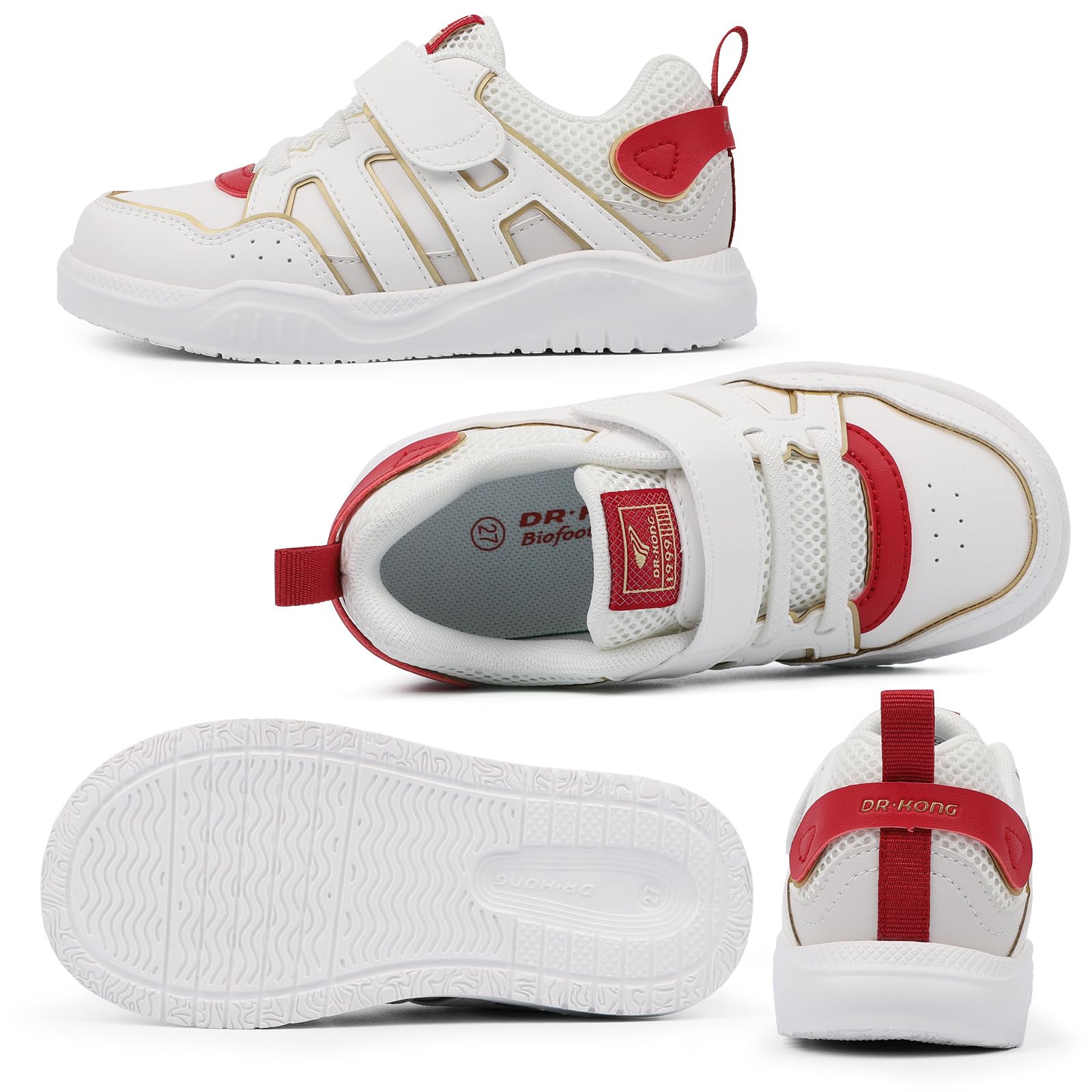 Dr Kong Toddler Boys Girls Shoes Tennis Leather Skate Shoes Casual Fashion Walking Sneakers with Hook and Loop for Toddlers and Little Kids - Image 5