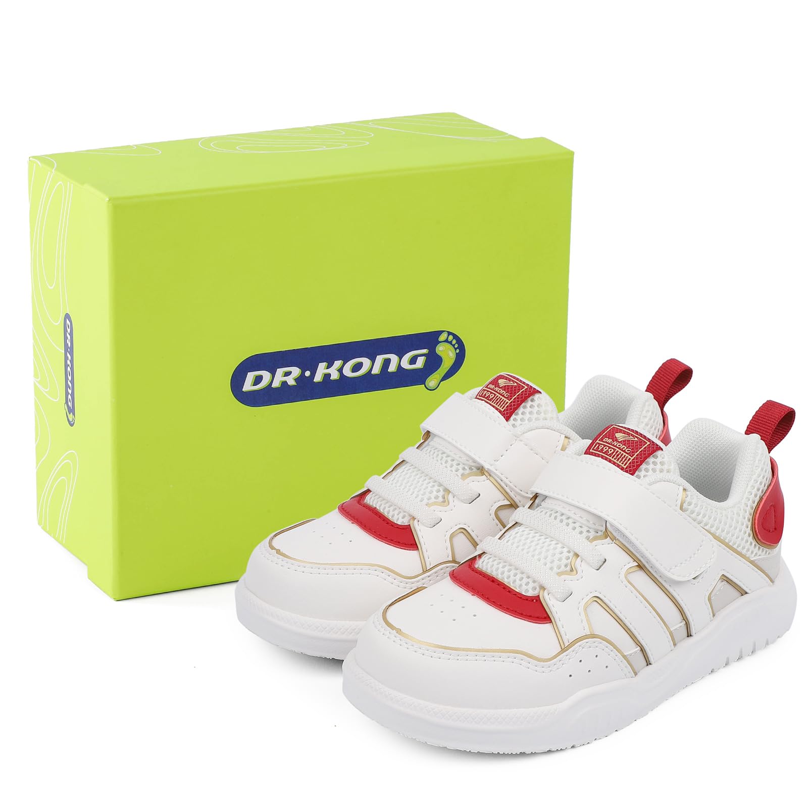 Dr Kong Toddler Boys Girls Shoes Tennis Leather Skate Shoes Casual Fashion Walking Sneakers with Hook and Loop for Toddlers and Little Kids - Image 6