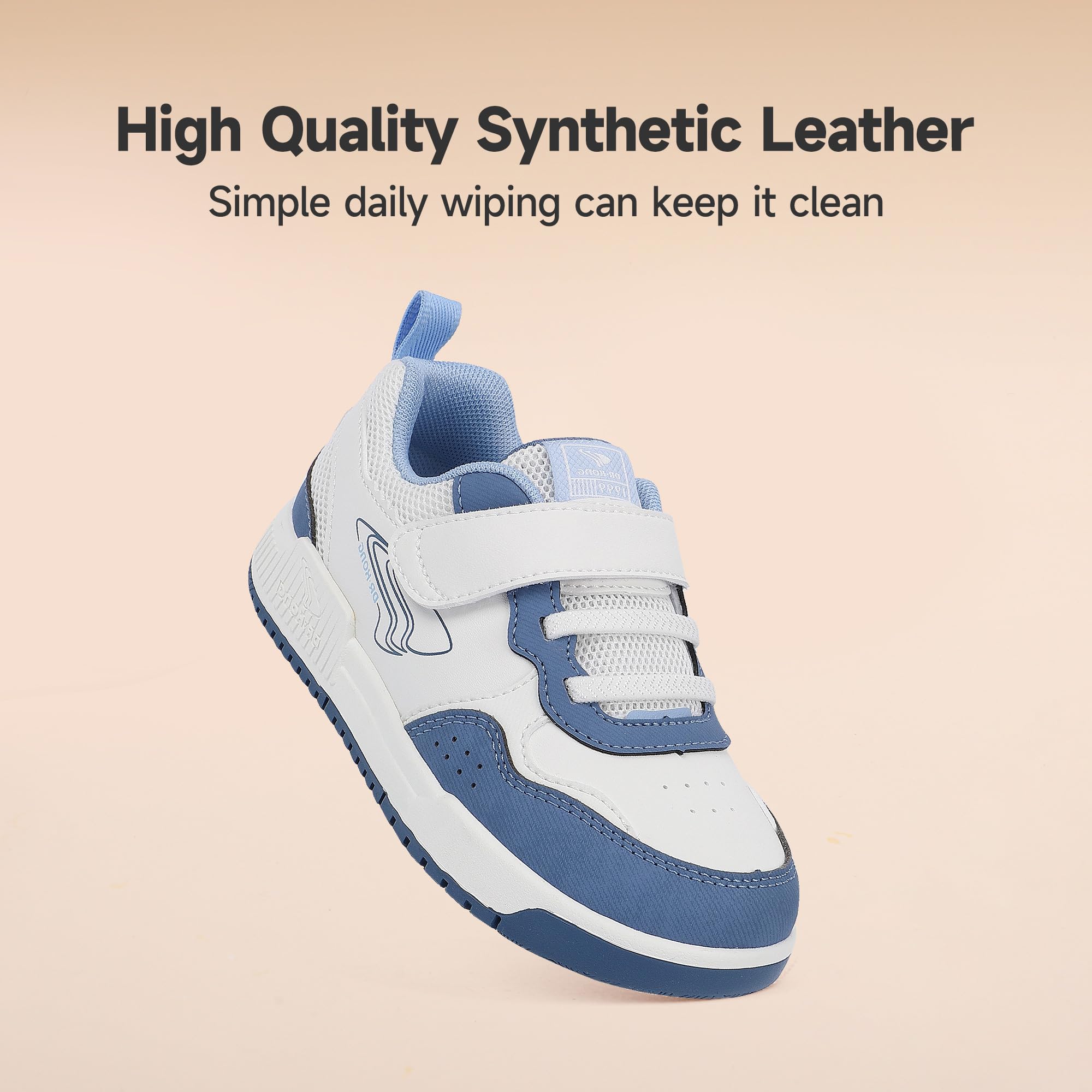 Dr Kong Toddler Boys Girls Shoes Tennis Leather Skate Shoes Casual Fashion Walking Sneakers with Hook and Loop for Toddlers and Little Kids - Image 5